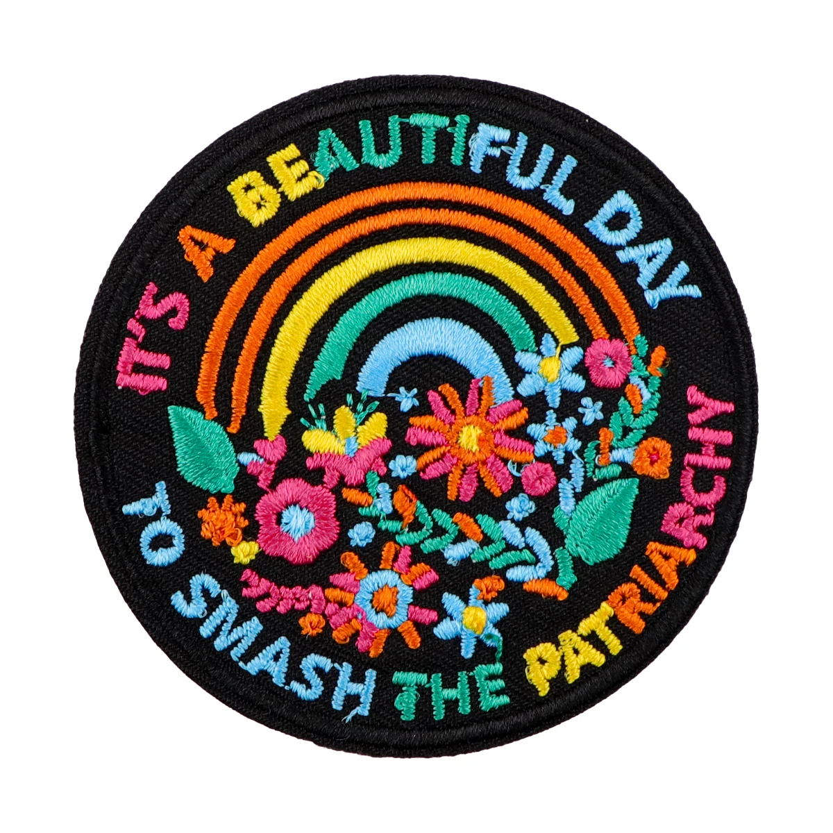 Es un día hermoso parches en la ropa, parches bordados para planchar para el feminismo para ropa, accesorio de apliques de rayas DIY - imagen 4