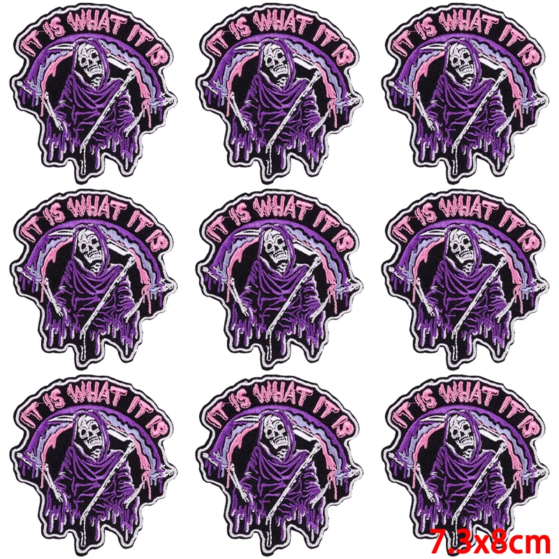 10 unids/lote parche Punk parches para planchar para ropa parches bordados de Hip Hop en ropa parche bordado Hippie para coser ropa - imagen 4