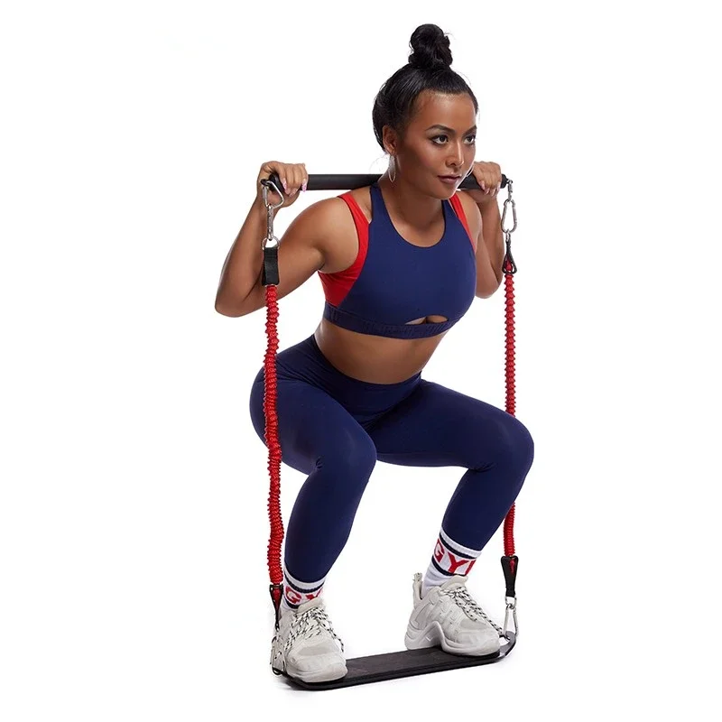 Juego de bandas de resistencia física con Pedal, bandas para glúteos, equipo de entrenamiento muscular en casa, barras de entrenamiento de sentadillas, entrenador de cadera y glúteos - imagen 2