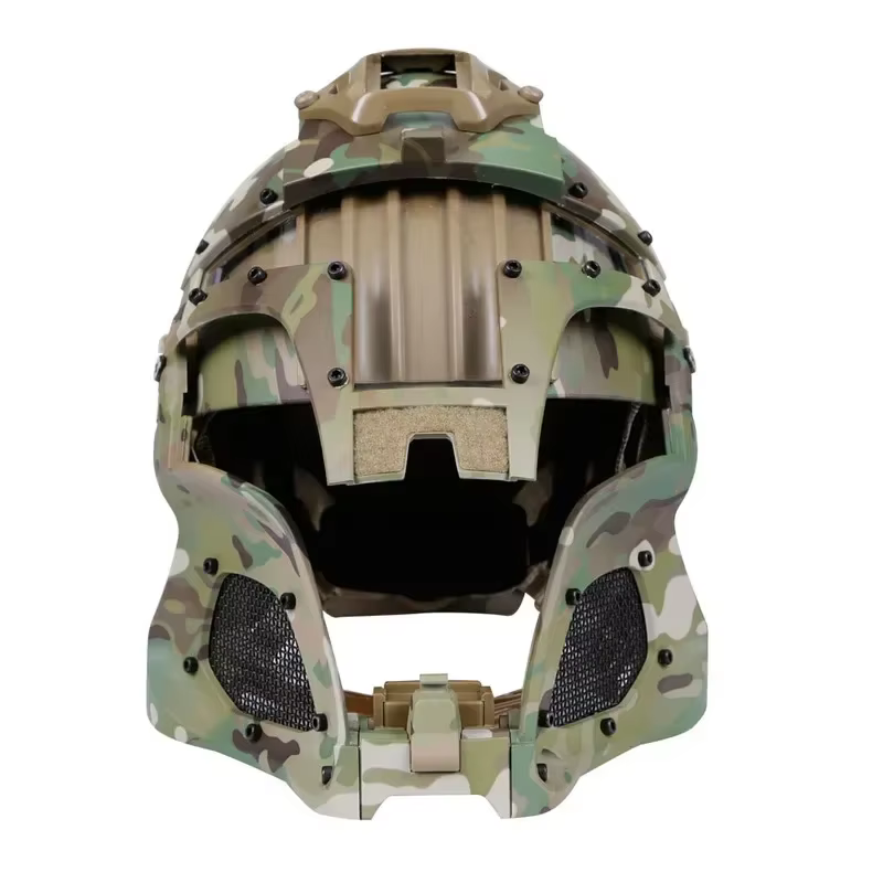 Casco de combate táctico de seguridad, máscara de cara completa, ajustable, CS, Paintball, Airsoft - imagen 4