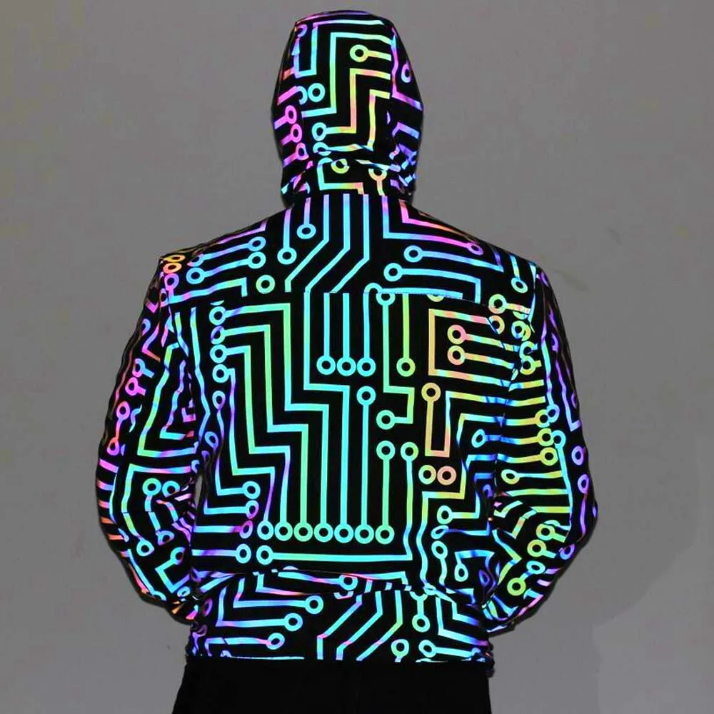 Chaqueta técnica reflectante exterior – Estampado circuito - imagen 2