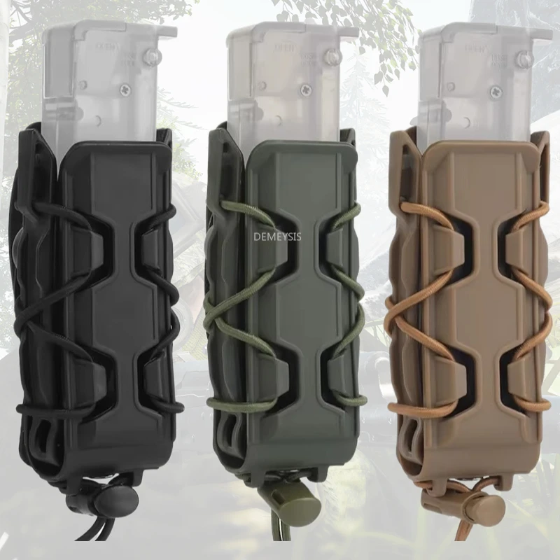 Bolsas para revistas de 9mm y 45ACP, soporte para linterna de caza, riñonera, tiro táctico, pistolas MOLLE, bolsas individuales Mag