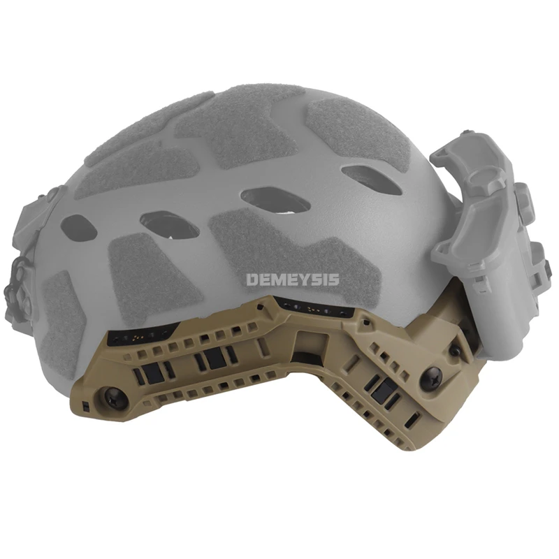 Riel de guía lateral para casco táctico, riel de montaje de arco Modular para luz de señal de casco de corte alto rápido/linterna/sistema de alimentación de luces IR - imagen 5