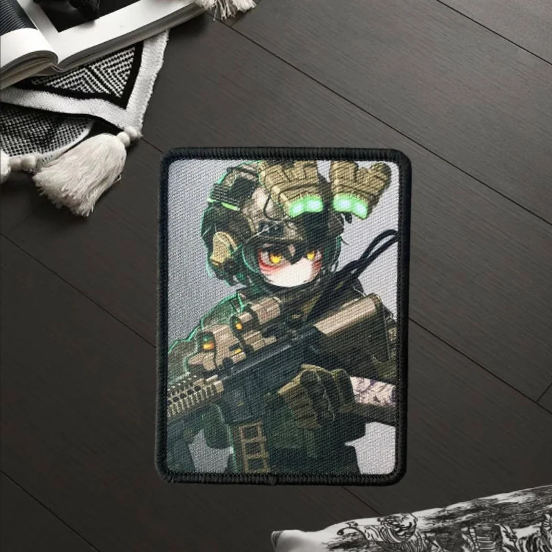 Parche de Anime, insignia de moral táctica, gancho y bucle estampado, mochila militar, accesorios de decoración de ropa, brazalete adhesivo - imagen 4