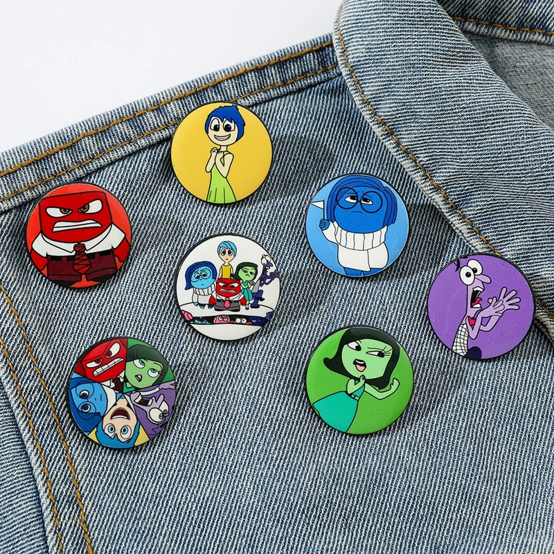 Nuevo broche Inside Out de Disney, personaje de dibujos animados de Anime, bonito Pin esmaltado, mochila Intensa Mente, ropa, insignia de Metal, regalo - imagen 4