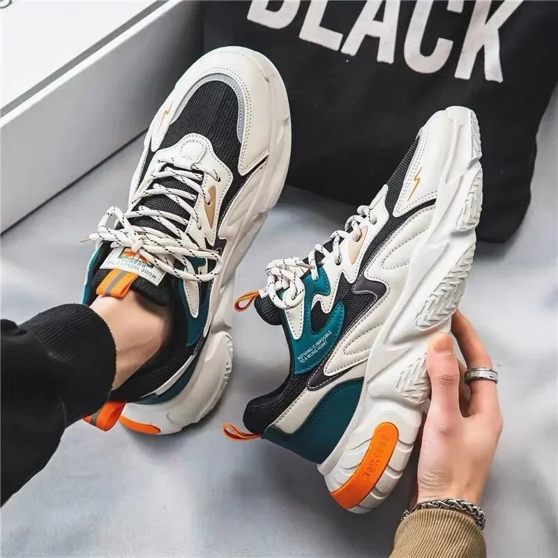 Zapatillas de deporte con cordones para hombre, zapatos informales cómodos para exteriores, transpirables, Tenis masculinos, 2024 - imagen 3