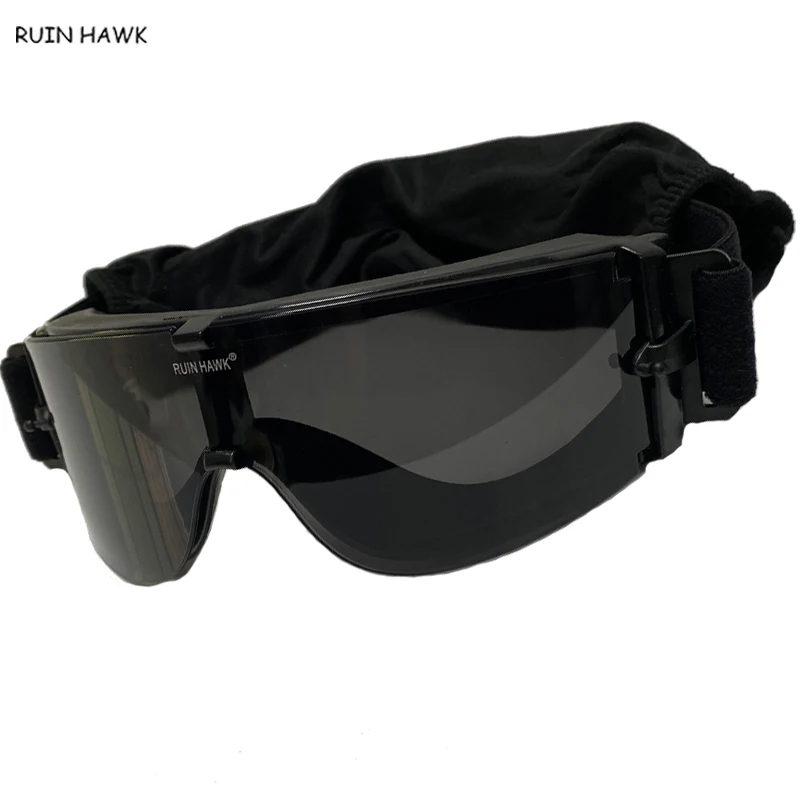 Equipo X800, gafas de Camping, gafas de tiro multifuncionales, lentes de impacto militares tácticos, gafas a prueba de polvo para tiro y senderismo - imagen 5