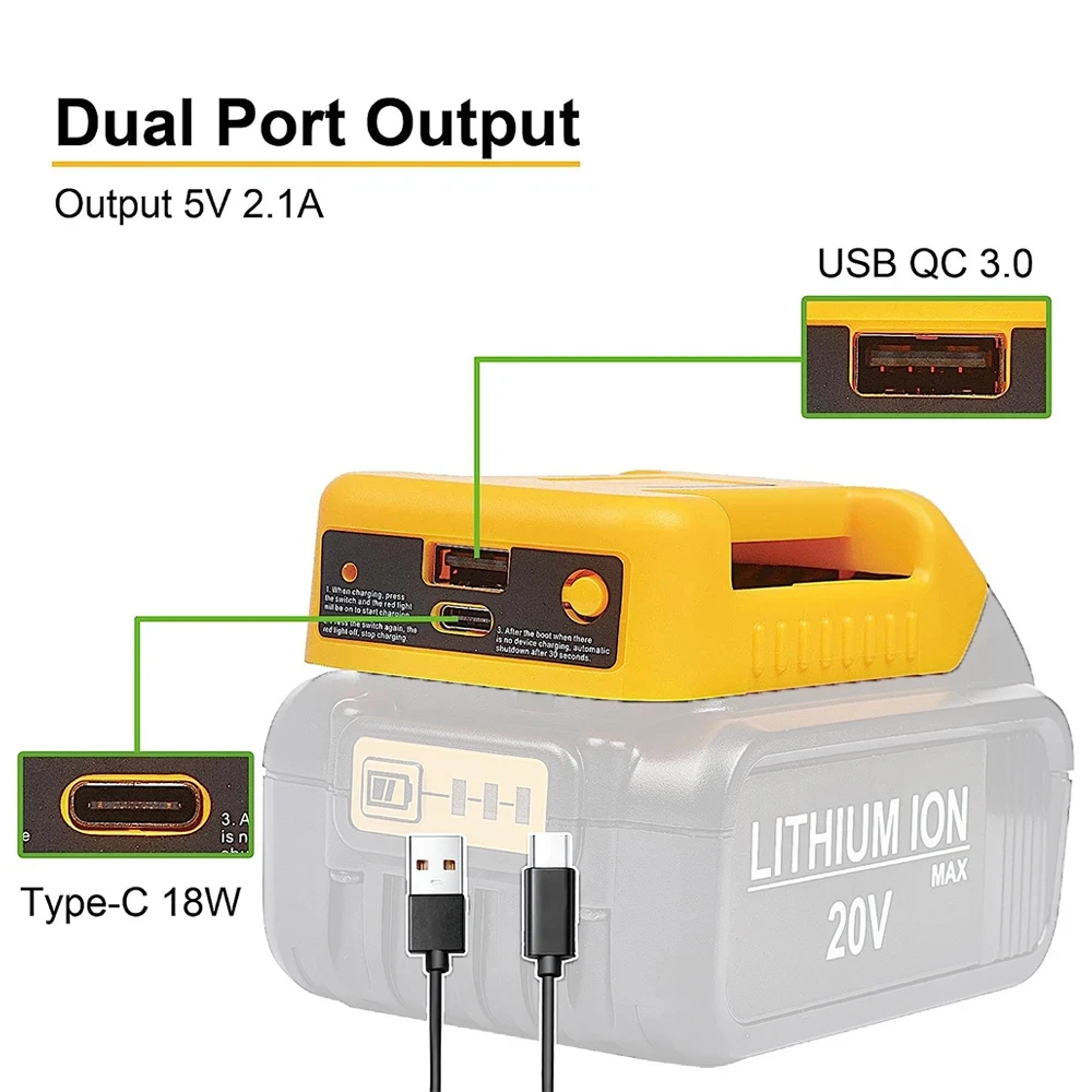 DEWALT DCB200 Adaptador dual salida para baterías 18V/54V - imagen 2