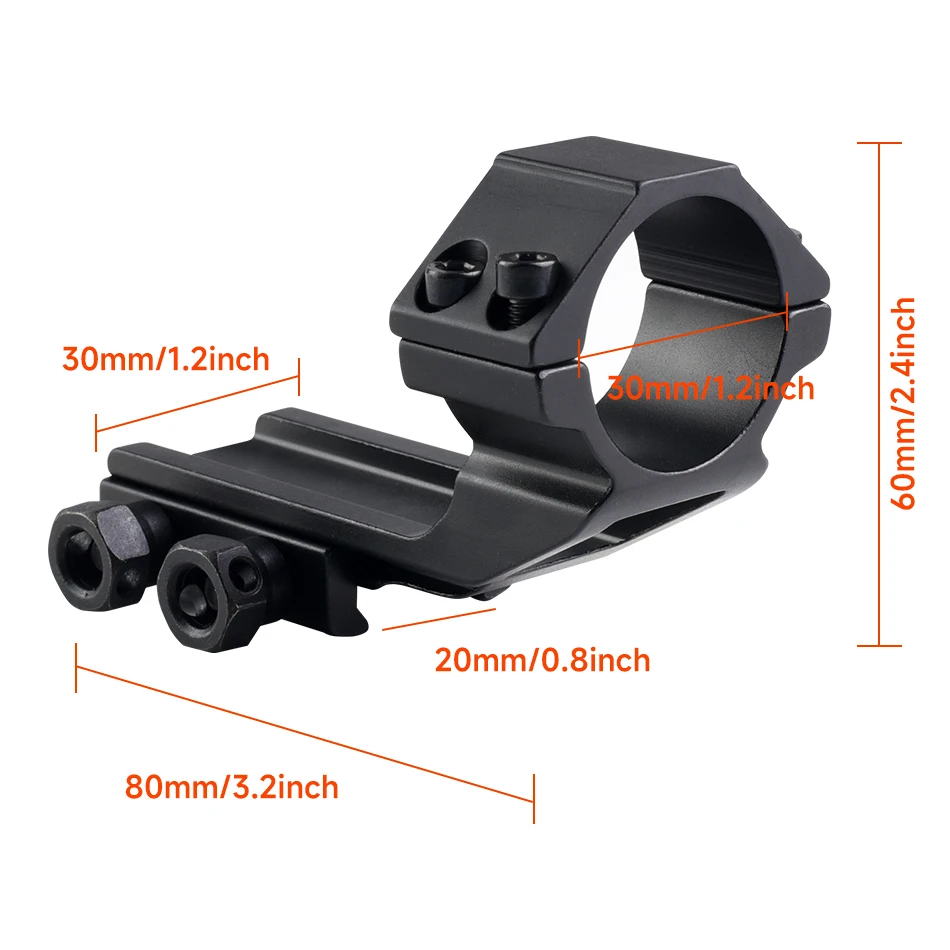 Anillo de montaje de 30mm, Clips de clavos dobles de perfil bajo para mira de Rifle, linterna láser, montaje táctico Picatinny, montaje en riel de 20mm - imagen 4