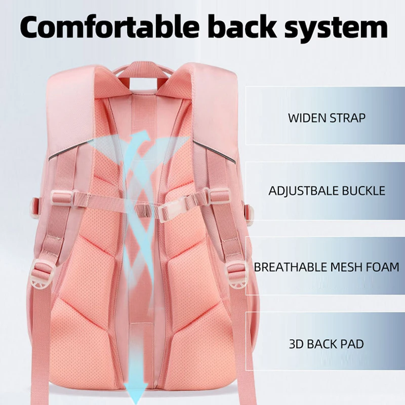 Mochila grande para deportes al aire libre, gimnasio, Fitness, estudiantes universitarios, libros para ordenador portátil, mochila para la escuela, mochila para acampar y senderismo con múltiples bolsillos - imagen 2