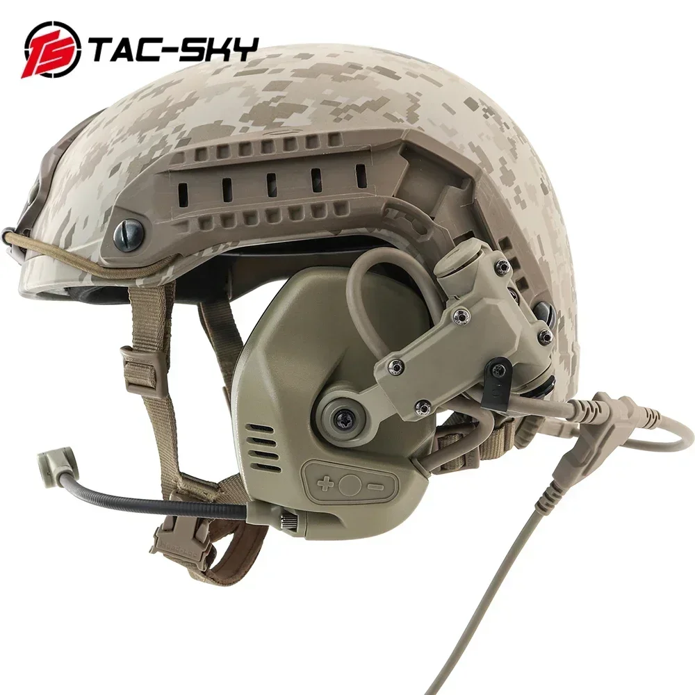 TAC-SKY RAC auriculares casco táctico versión de montaje en riel de arco comunicación militar Airsoft auriculares de tiro para Ptt táctico - imagen 5