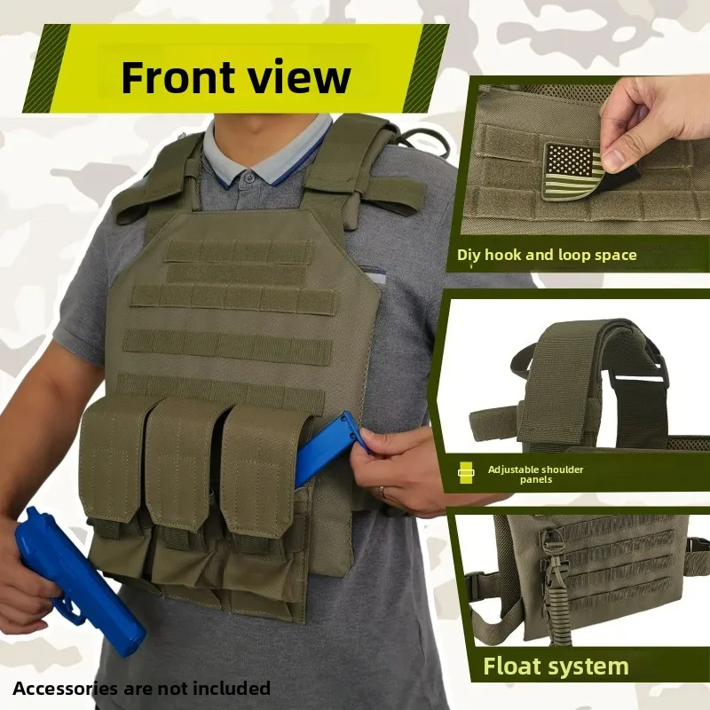 Chaleco táctico, portador de placa Molle ajustable con liberación rápida para Fitness, correr, entrenamiento de pesas, ejercicio, equipo de supervivencia - imagen 2
