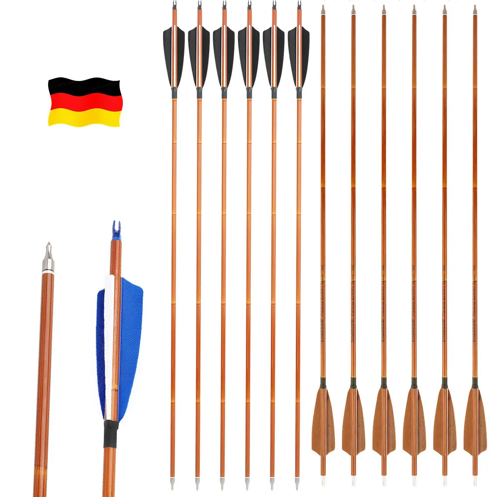 SP500 Flechas carbono mixto para arco compuesto con plumas de pavo - imagen 3