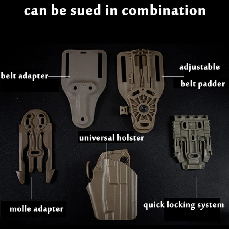 Funda táctica para pistola de tracción rápida de mano derecha, fundas ajustables para caza al aire libre, fundas para cinturón, funda Universal para pistola - imagen 3