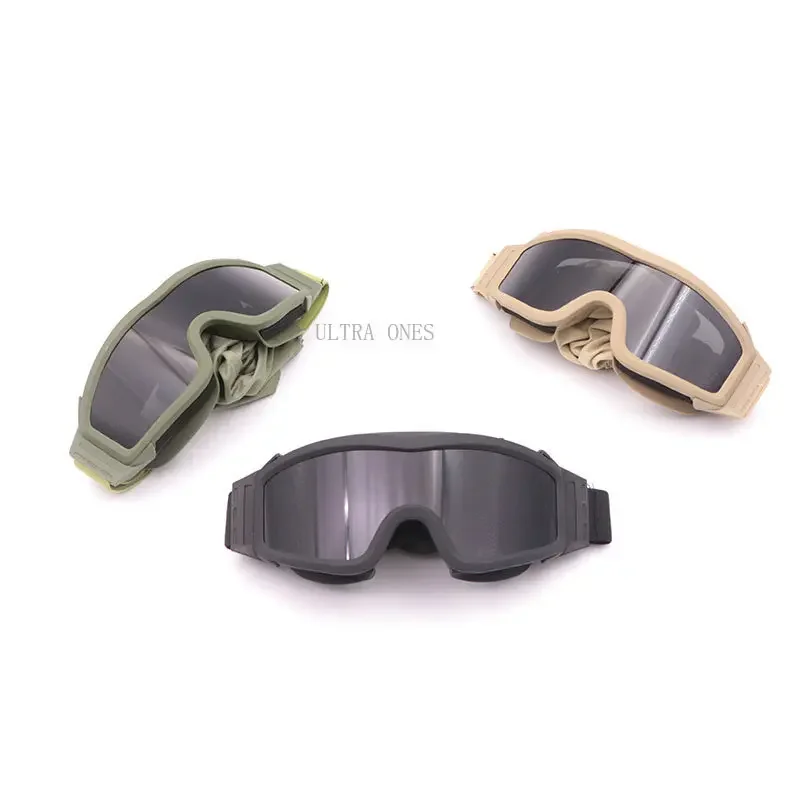 Gafas tácticas a prueba de viento y polvo para exteriores, lentes de protección segura para motocicleta, senderismo, juego de guerra, 3 lentes - imagen 2