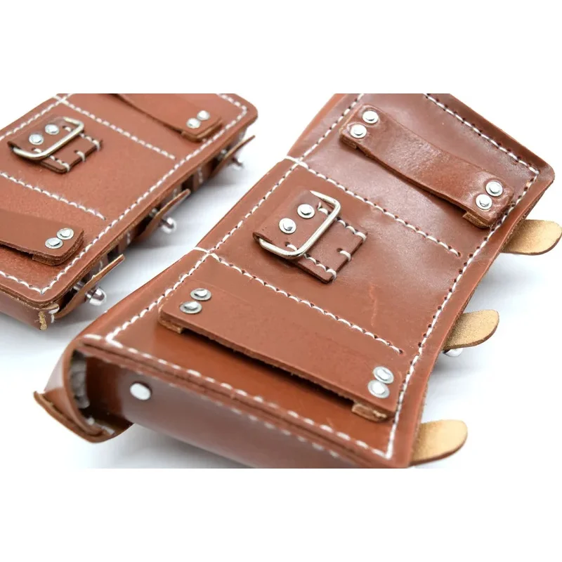 Accesorio de bolsa de revista de cuero Triple alemán K98 de recreación táctica - imagen 4