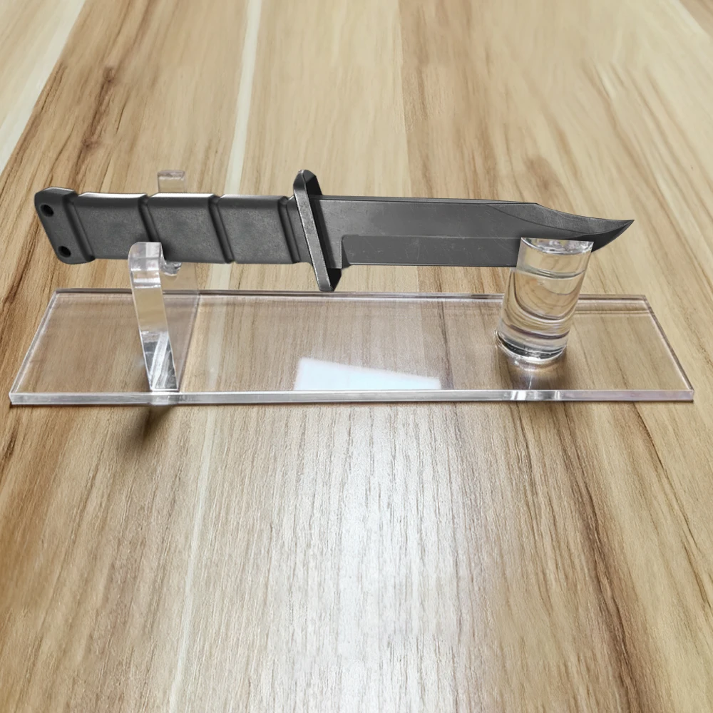 Estante de exhibición de cuchillos acrílico, soporte para cuchillos individual, vitrina transparente, soporte de exhibición de escritorio, escaparate de colección de cuchillos tácticos - imagen 4
