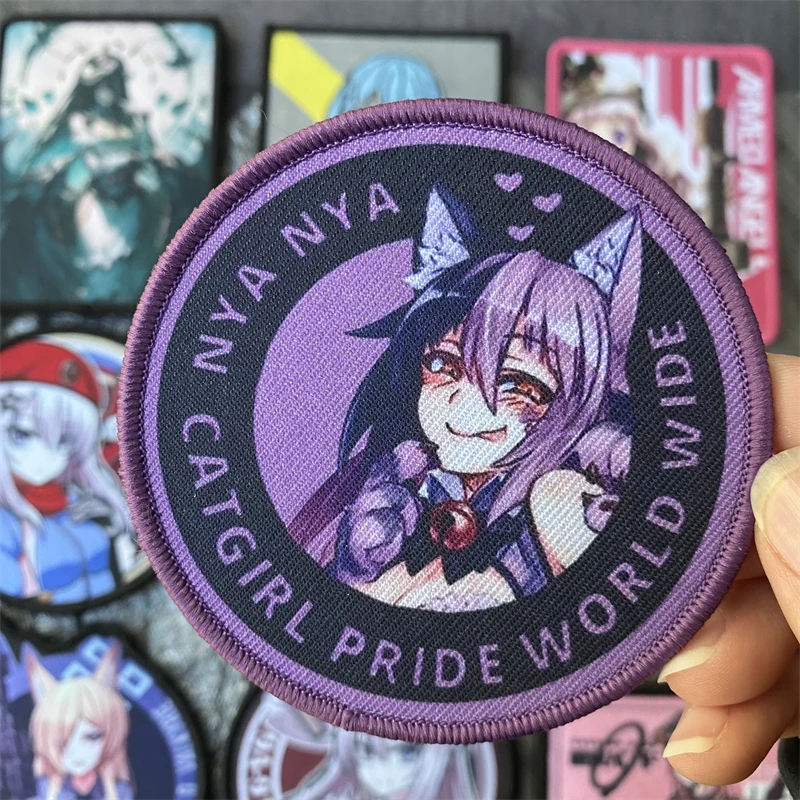 Emblema de moral táctico de primera línea para chicas jóvenes, animación, segundo elemento, brazalete con gancho y bucle impreso, pegatina para mochila militar moral - imagen 2