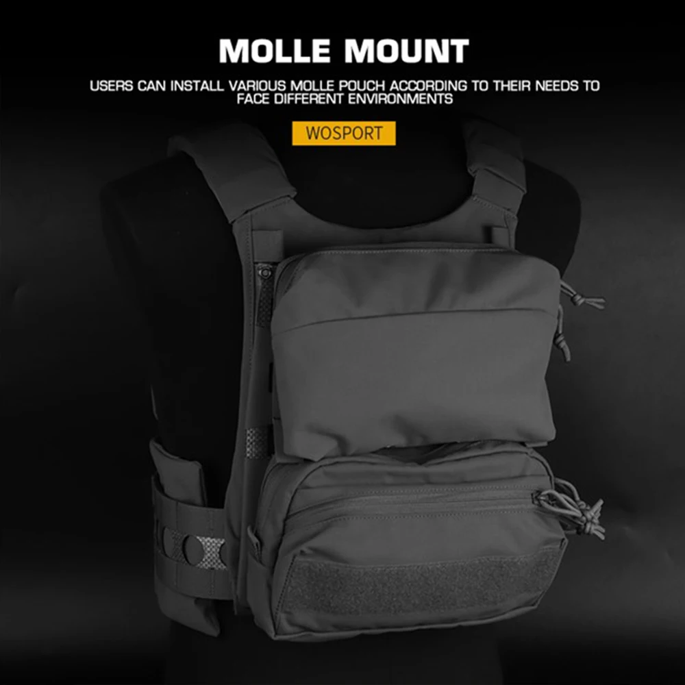 Chaleco táctico ligero MOLLE, chaleco elástico de color, portador de tablero, equipo de panel de expansión, chaleco de caza al aire libre - imagen 4