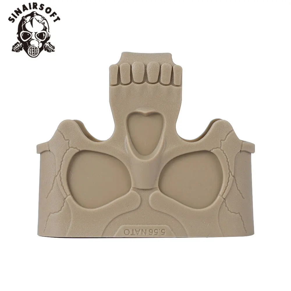 Jaula táctica de goma con calavera para revistas, bolsa de bucle Mag de tracción rápida para M4 AK AR15, accesorio Airsoft para caza y tiro, 5,56, 7,62 - imagen 4