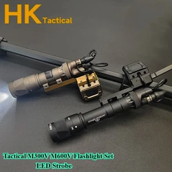 Linterna táctica M300V M600V, luz de caza CNC, luz de explorador de Metal con interruptor de presión ModButton, montaje en riel Picatinny de 20mm