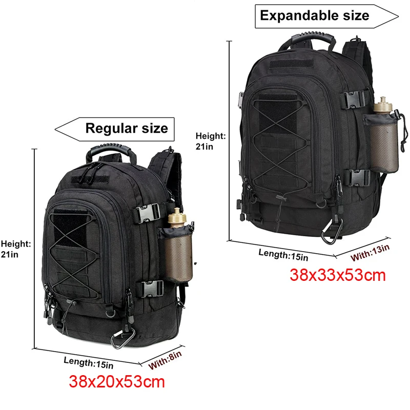 Mochila táctica militar LQARMY 60L, mochila de asalto del ejército, mochila de viaje expandible para exteriores de 3 días, bolsa Molle Bug Out para senderismo - imagen 5