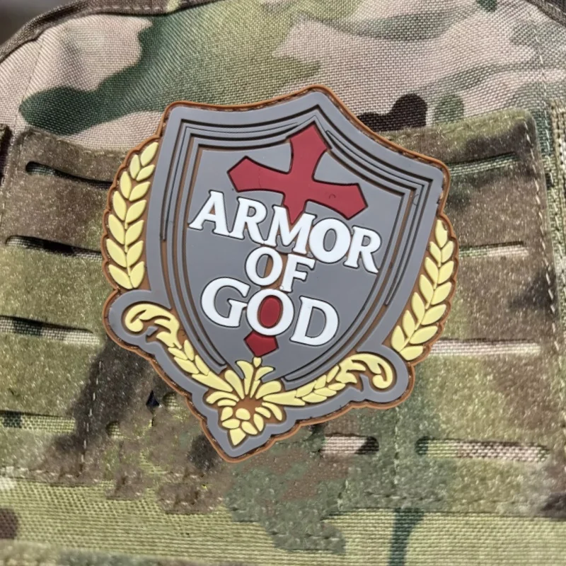 Armor of God parche táctico PVC moral con velcro para uniforme - imagen 3