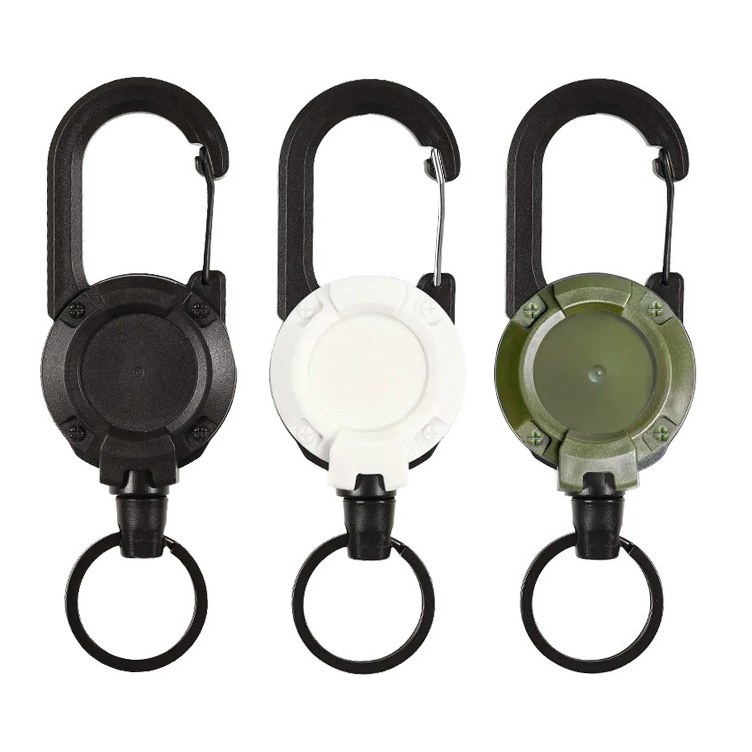 Cuerda de alambre retráctil automática, llavero táctico antirrobo Luya, cinturón telescópico, gancho de mosquetón para exteriores, hebilla de mochila - imagen 5