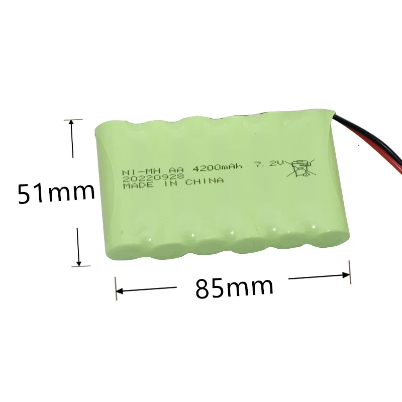 Batería AA Nimh de 4200mah, 7,2 v, para juguetes Rc, coches, tanques, Robot, pistola, AA, 7,2 v, 3000mAh, recargable para barco a control remoto, 1 ud. - imagen 2