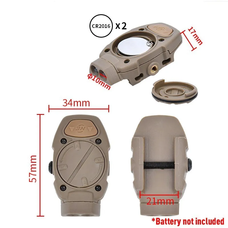Luz de casco táctico para exteriores, lámpara de interruptor de seguridad IR rojo y verde, Mini casco rápido, linterna de señal de supervivencia militar, compatible con riel de 20MM - imagen 5