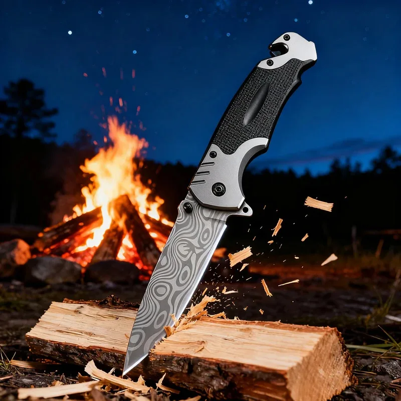 Navaja táctica plegable de acero inoxidable EDC para supervivencia - imagen 4