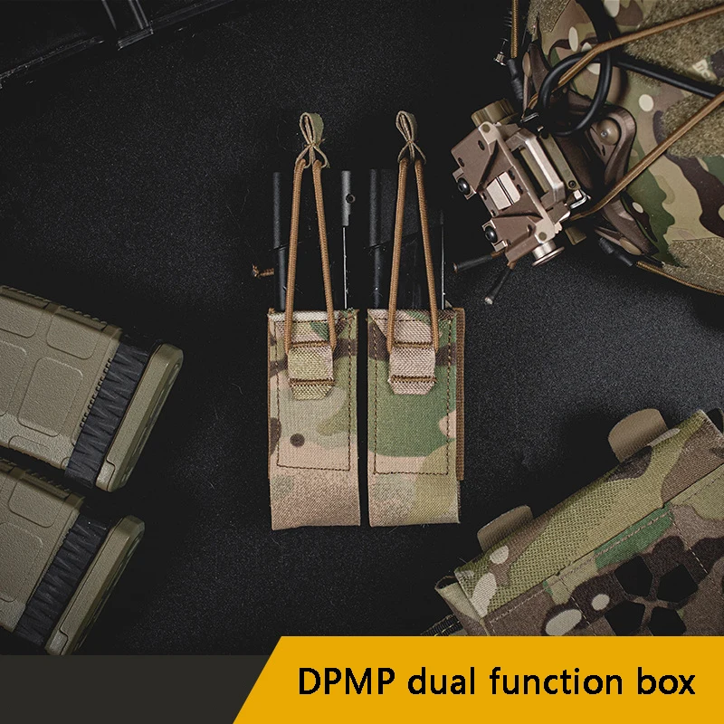 Caja de camuflaje con función DPMP, bolsa táctica doble para revistas, bolsa de accesorios MOLLE multifuncional, bolsa de accesorios para chaleco - imagen 2
