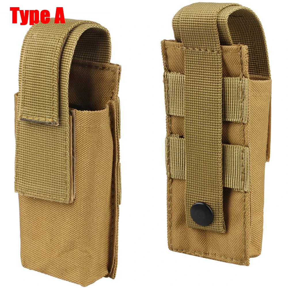 Bolsa táctica para linterna Molle, funda de soporte para linterna al aire libre, funda portátil para cuchillo de caza, cizalla para herramienta manual - imagen 2
