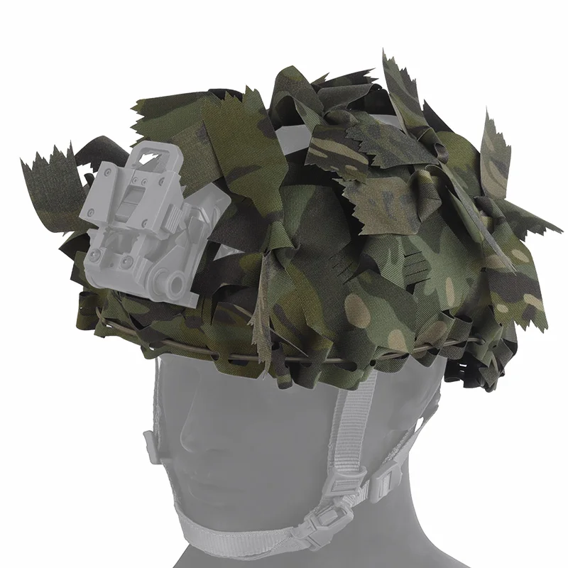 Funda táctica para casco balístico corte alto malla camuflaje 3D - imagen 2