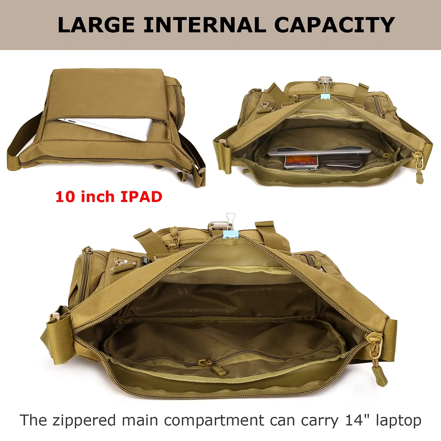 Bolso bandolera táctico Molle, bolso bandolera, bolso bandolera para trabajo, ciclismo, caza y acampada. - imagen 5