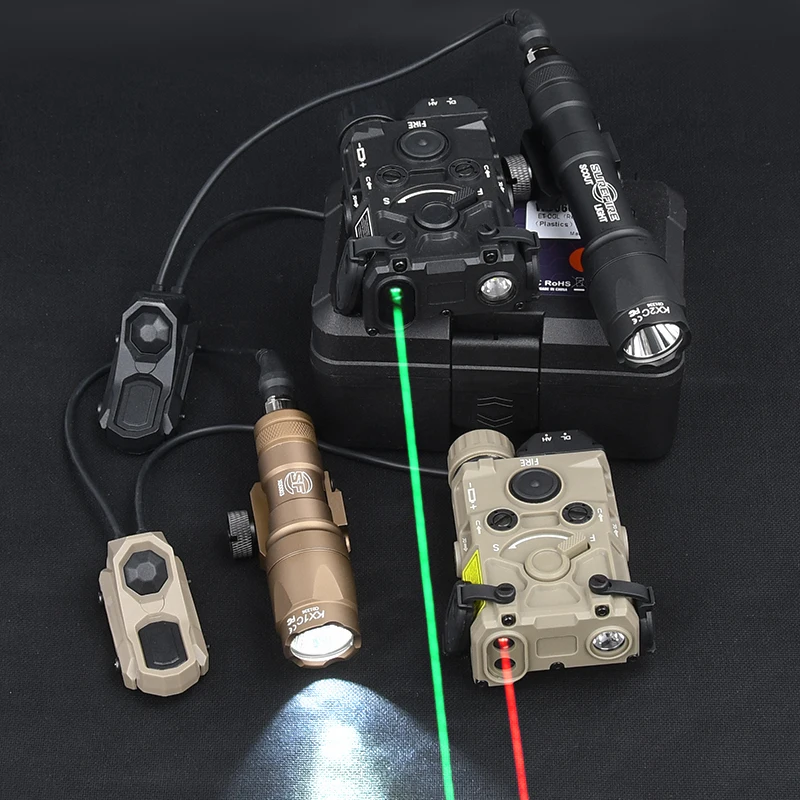 WADSN táctico OGL rojo verde azul IR láser Airsoft M300A M600C Surefir linterna caza luz estroboscópica AXON interruptor de doble función - imagen 5