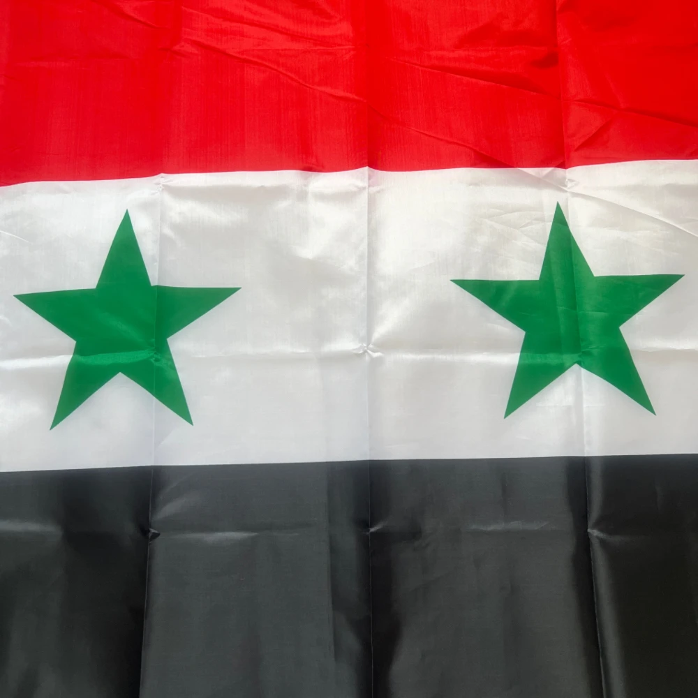 Syria Arab Republic Syria Flag Indoor Outdoor decoration 90x150cm polyester polyester hanging - imagen 4