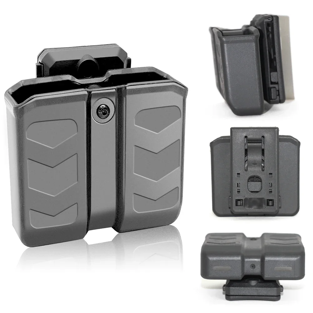 Bolsa táctica para revistas duales, caza, doble pila de 9mm, 1,5-2,5 pulgadas, con bolsa para revistas ajustable Universal, Accesorios de tiro - imagen 2