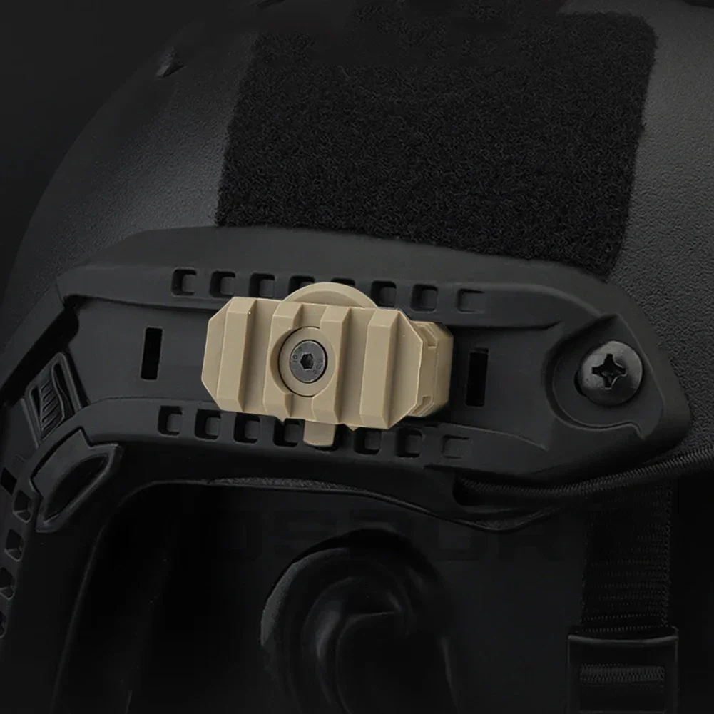 Adaptador de montaje de riel lateral para casco táctico, rotación de guía de 360 grados para exteriores, accesorios de caza con riel para casco rápido Airsoft, 2 uds. - imagen 3