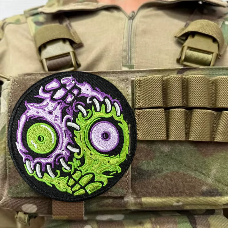 Parche táctico bordado ojo zombi – Gancho y bucle militar