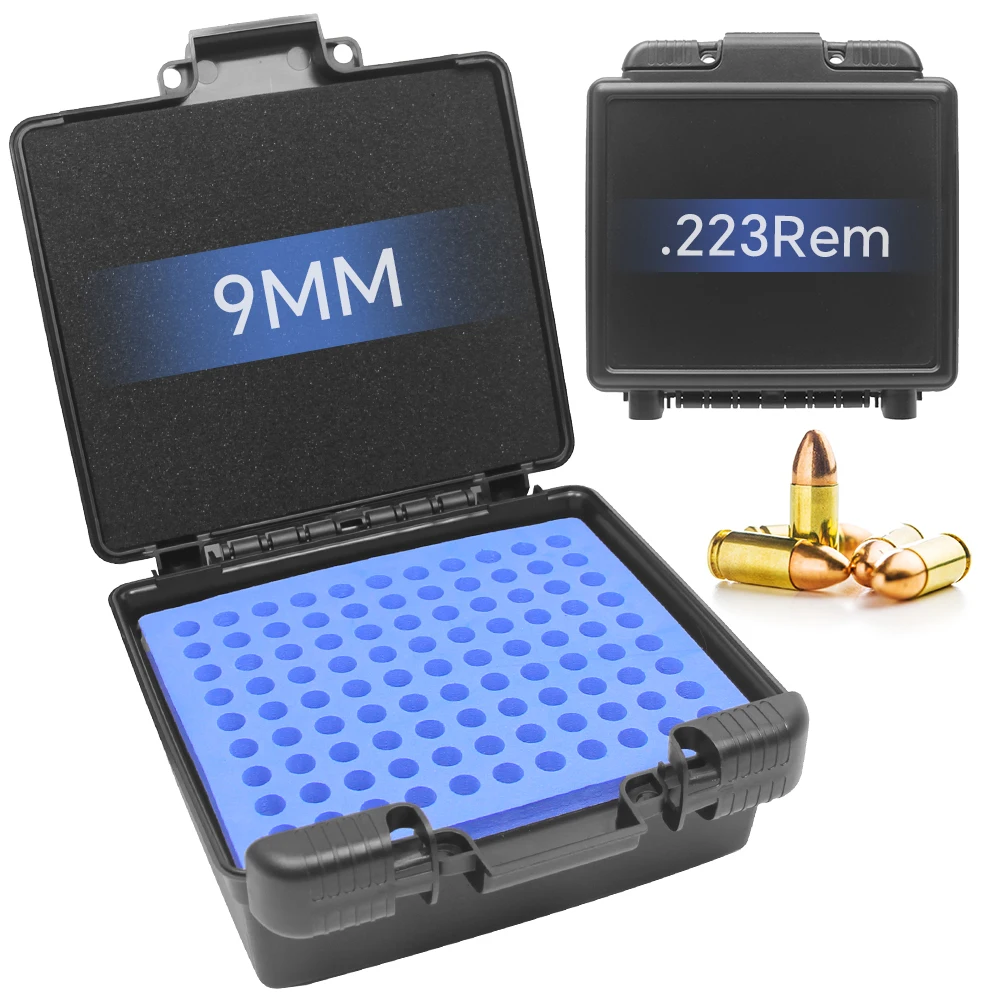 Caja de almacenamiento de municiones de.223/5.56mm y 9mm, soporte para municiones, estuche de transporte para balas, caja de municiones de 99 rondas, soporte para balas, contenedor de cartuchos - imagen 2