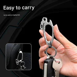 Llavero multiusos de titanio EDC con abrebotellas y extractor