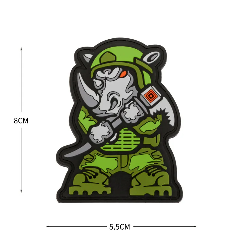 Parche de PVC 3D para demolición de Rhino, brazalete táctico, insignia de moral, parches militares de gancho y bucle para mochila, sombreros, apliques - imagen 3