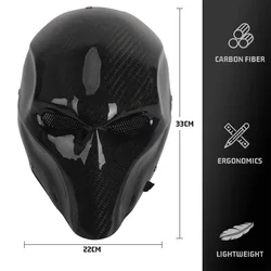 Máscara fibra de carbono Airsoft face cover Deathstroke – Cosplay Halloween