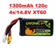 1 1300mAh 120C de 2 pulgadas