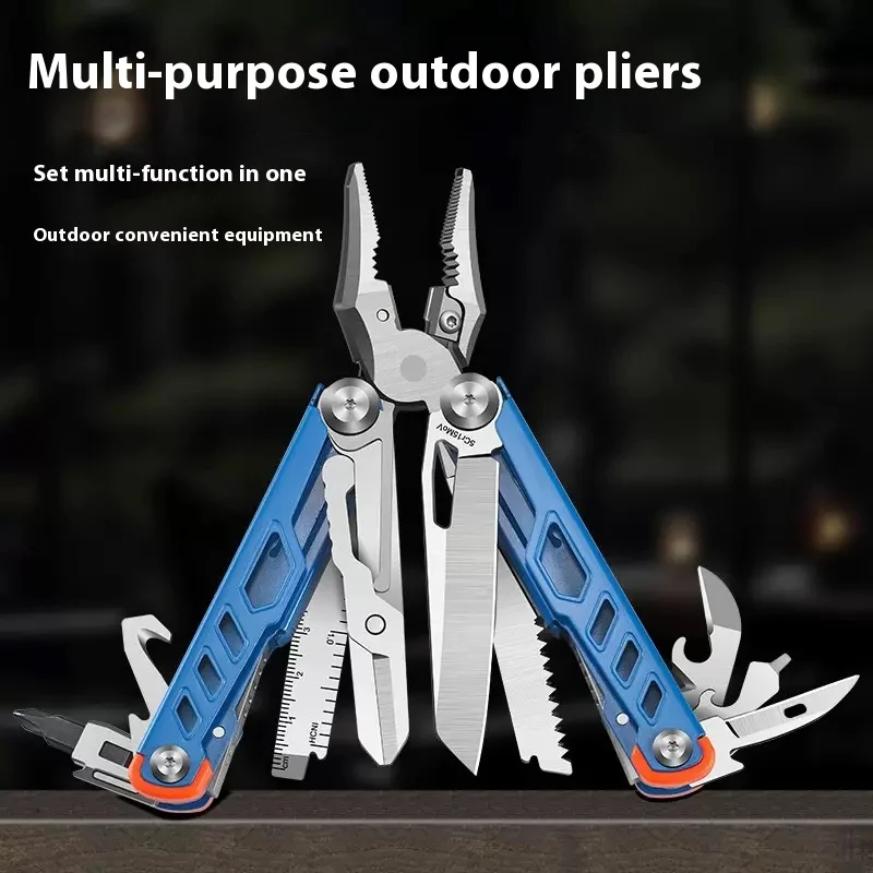 Alicates multifuncionales para cuchillos de acero inoxidable, alicates plegables portátiles de emergencia para exteriores, herramienta combinada EDC, plegado de escalada para acampar - imagen 2