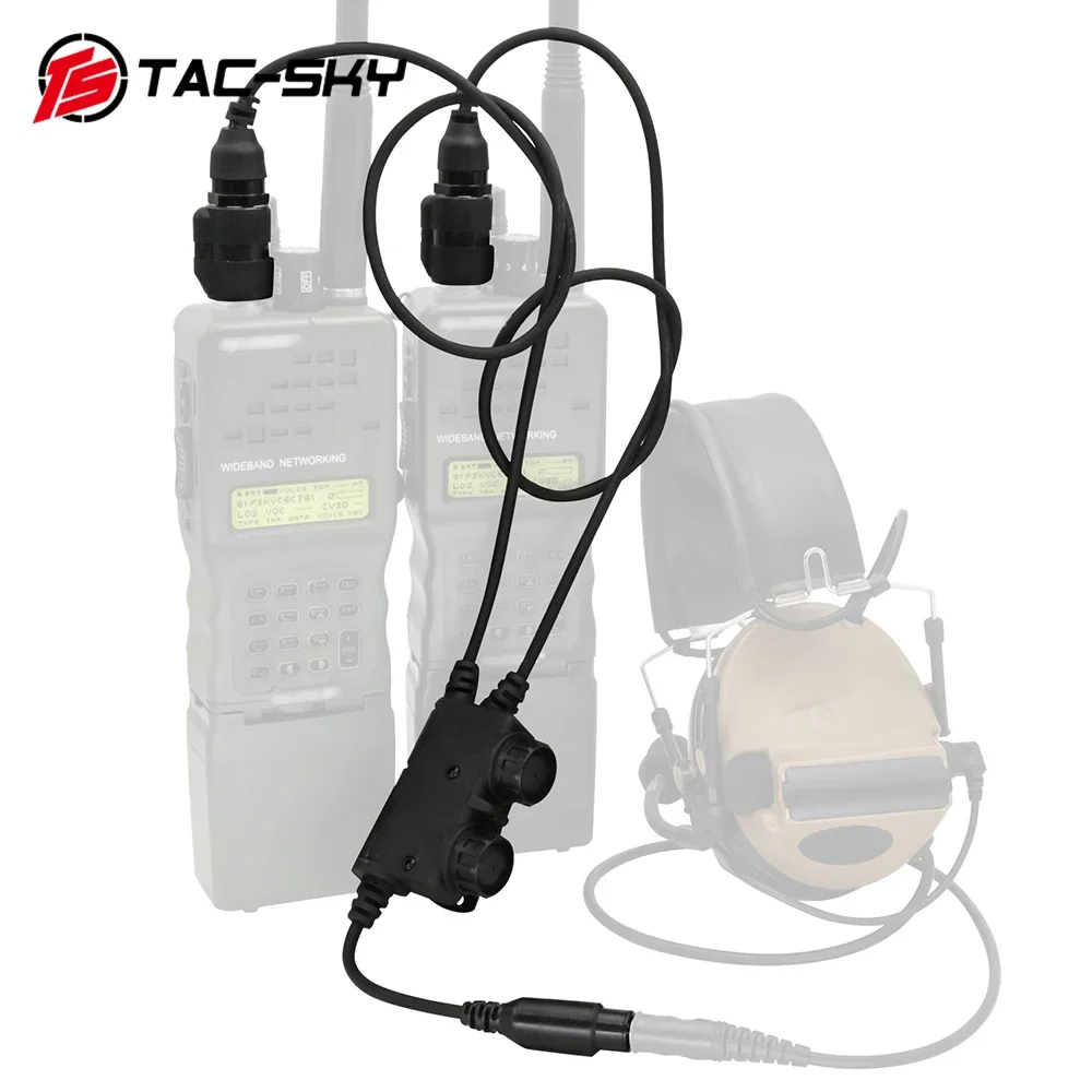 Adaptador TAC-SKY RAC, comunicación Dual táctica, PTT de 6 pines para PRC 148/152, Walkie Talkie, auriculares tácticos, auriculares de tiro COMTA - imagen 4