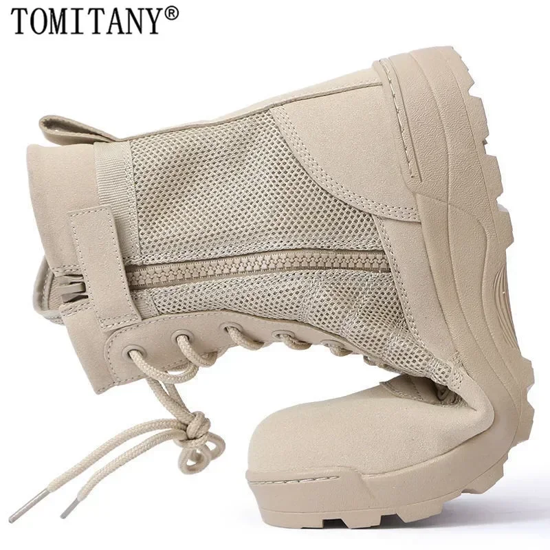 Botas tácticas para Hombre, botines de combate para Hombre, botas de malla transpirables para entrenamiento al aire libre, zapatos de senderismo, Zapatillas para Hombre - imagen 4