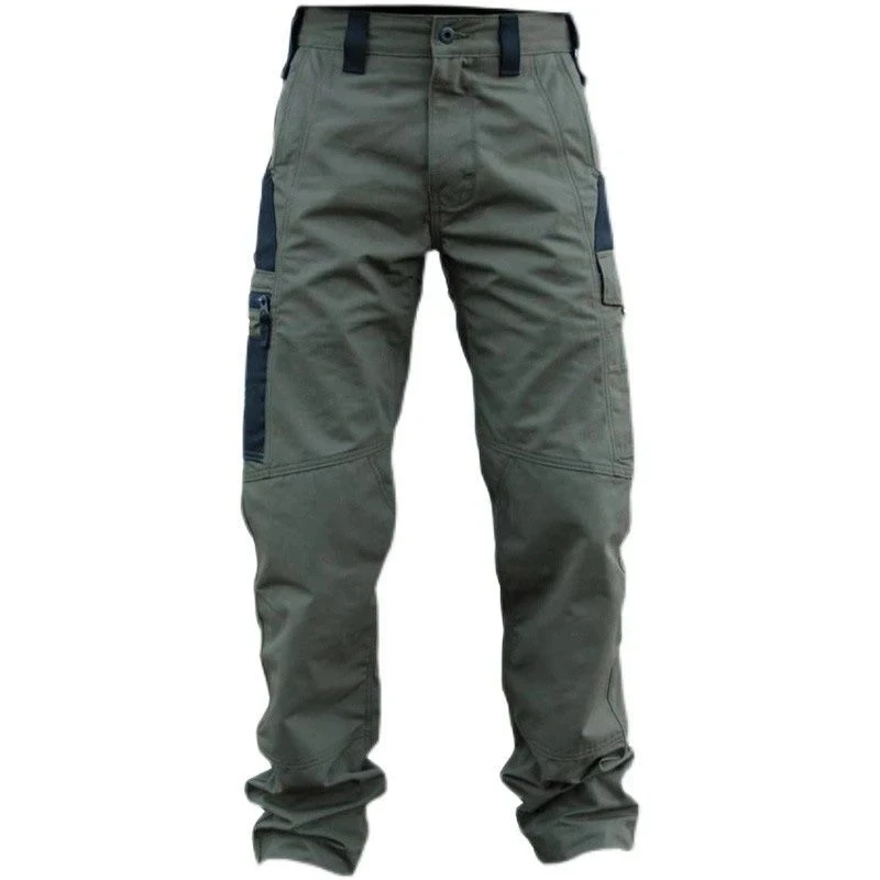 Pantalón de trabajo resistente al desgaste para hombre, pantalones Cargo rectos con múltiples bolsillos, pantalones tácticos para correr al aire libre, pantalones informales para primavera y otoño - imagen 5