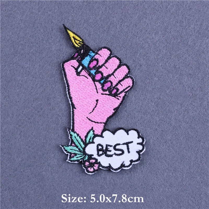 Parche de apliques bordados para ropa, cuchillo de gato asesino de Calavera, parches fusibles Punk en la ropa, Parche de seta Rock and Roll - imagen 5